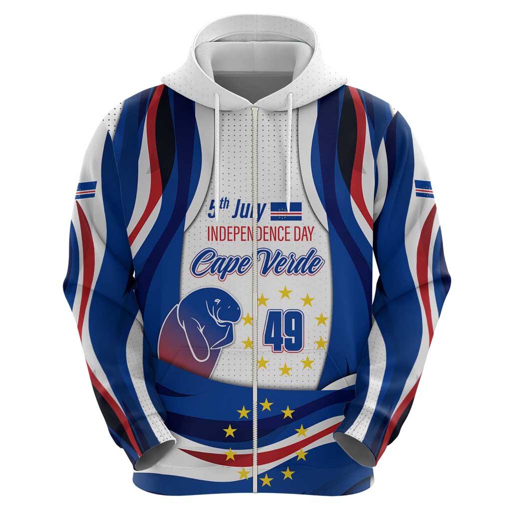 Cape Verde Hoodie with Independence Day 5th July Flag Celebration Spirit