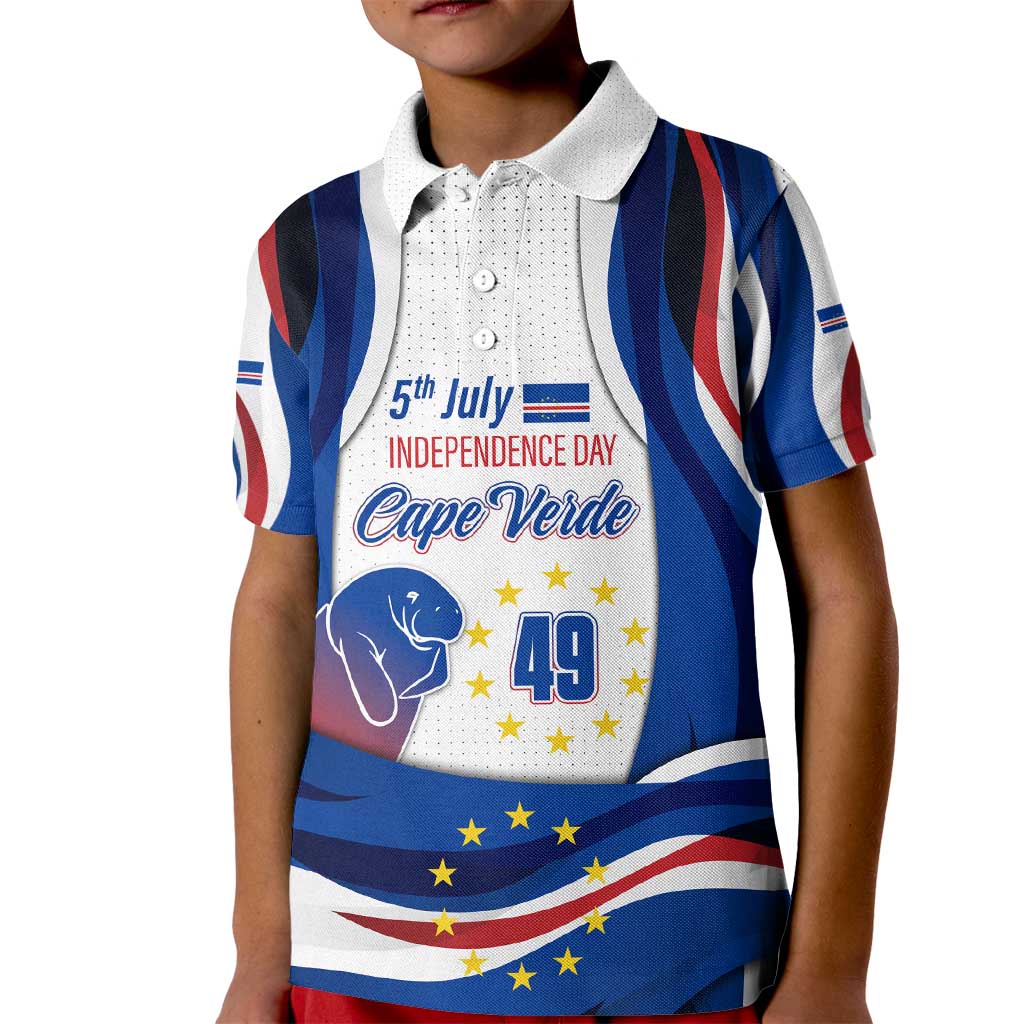 Cape Verde Kid Polo Shirt with Independence Day 5th July Flag Celebration Spirit