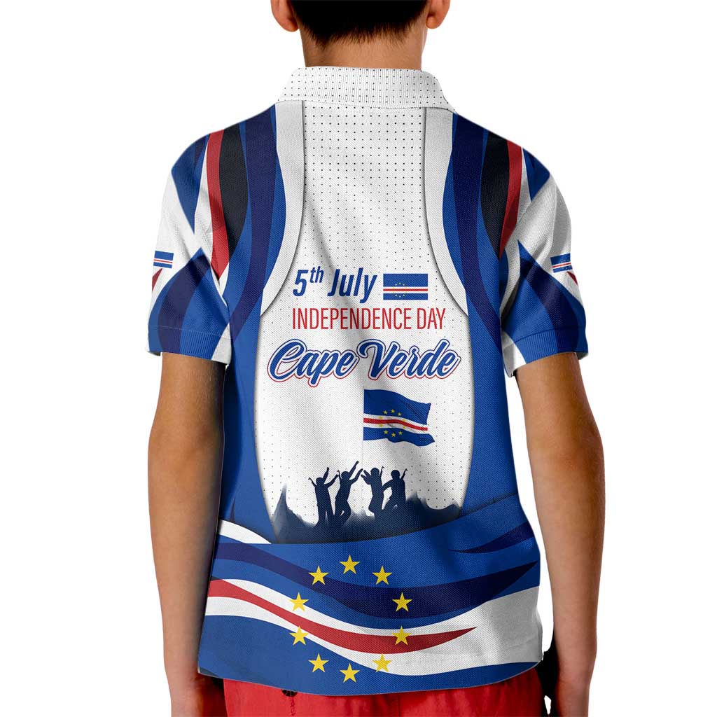 Cape Verde Kid Polo Shirt with Independence Day 5th July Flag Celebration Spirit