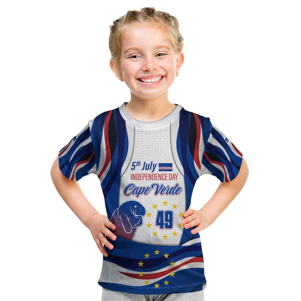 Cape Verde Kid T Shirt with Independence Day 5th July Flag Celebration Spirit