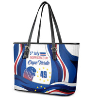 Cape Verde Leather Tote Bag with Independence Day 5th July Flag Celebration Spirit