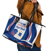 Cape Verde Leather Tote Bag with Independence Day 5th July Flag Celebration Spirit