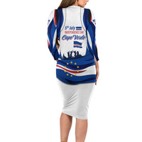 Cape Verde Long Sleeve Bodycon Dress with Independence Day 5th July Flag Celebration Spirit