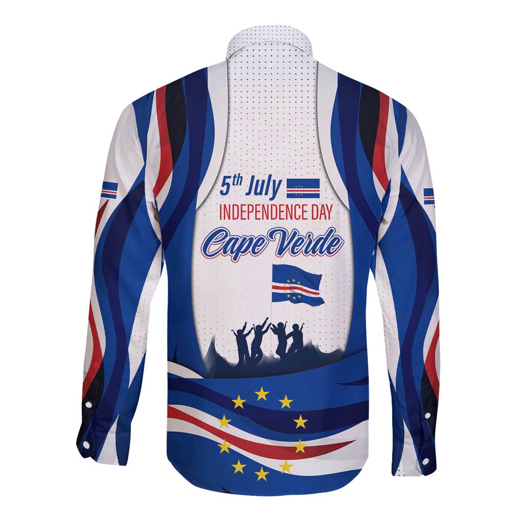 Cape Verde Long Sleeve Button Shirt with Independence Day 5th July Flag Celebration Spirit