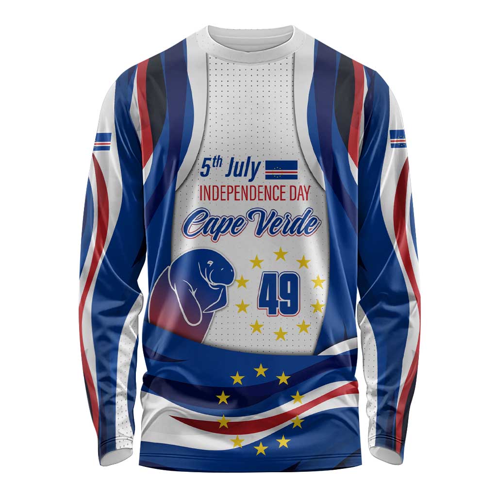 Cape Verde Long Sleeve Shirt with Independence Day 5th July Flag Celebration Spirit