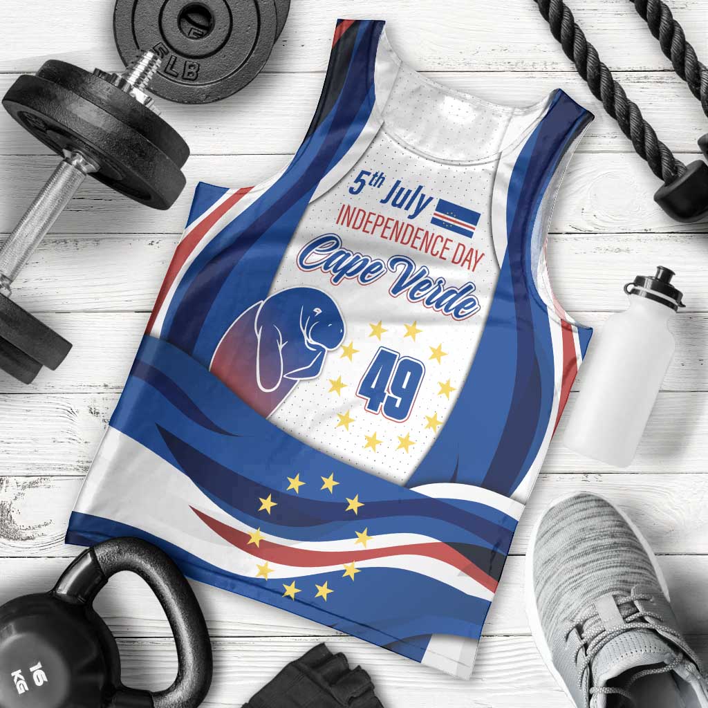 Cape Verde Men Tank Top with Independence Day 5th July Flag Celebration Spirit