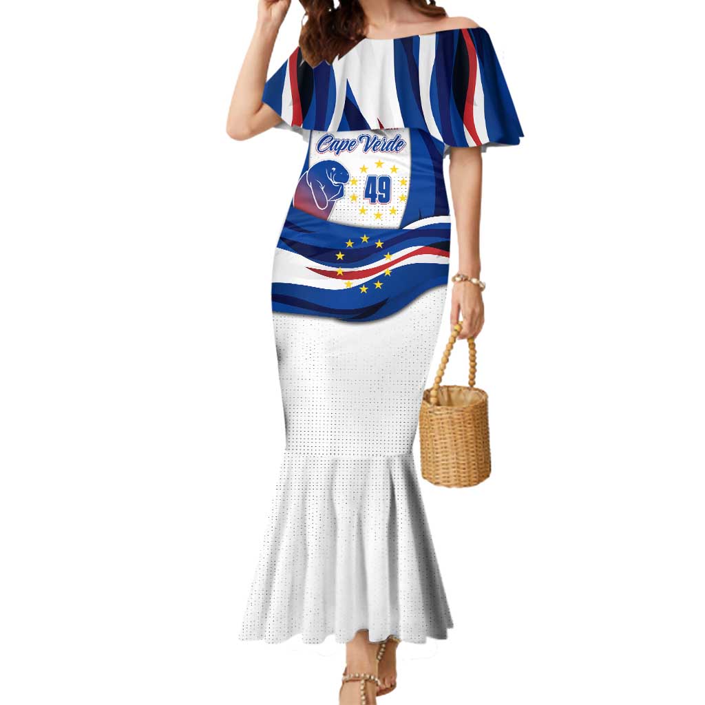 Cape Verde Mermaid Dress with Independence Day 5th July Flag Celebration Spirit