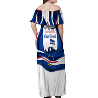 Cape Verde Off Shoulder Maxi Dress with Independence Day 5th July Flag Celebration Spirit