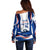Cape Verde Off Shoulder Sweater with Independence Day 5th July Flag Celebration Spirit