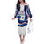 Cape Verde Off The Shoulder Long Sleeve Dress with Independence Day 5th July Flag Celebration Spirit