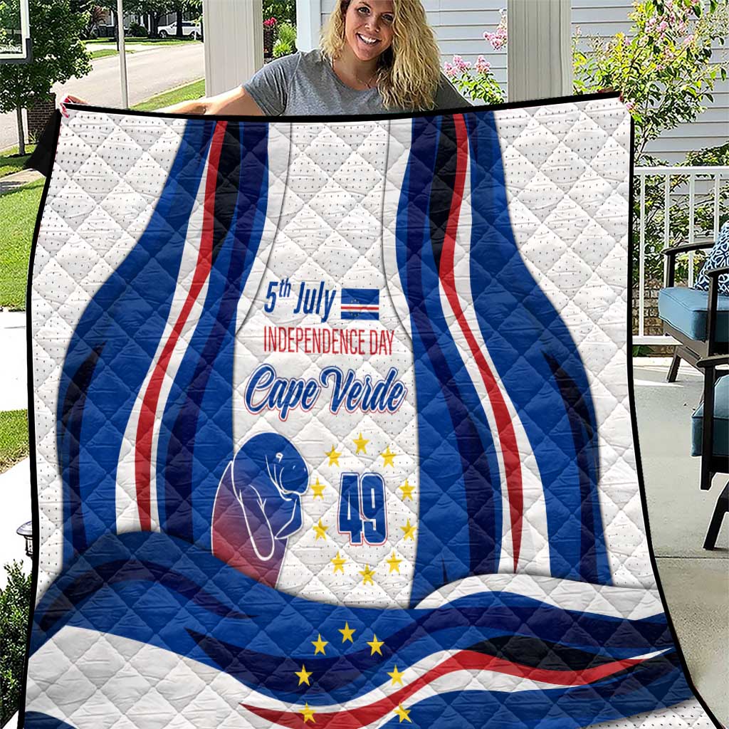Cape Verde Quilt with Independence Day 5th July Flag Celebration Spirit