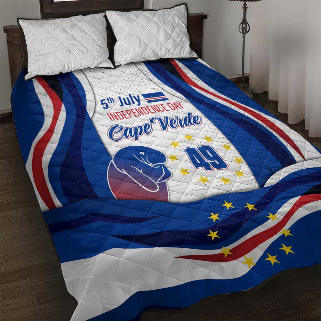 Cape Verde Quilt Bed Set with Independence Day 5th July Flag Celebration Spirit