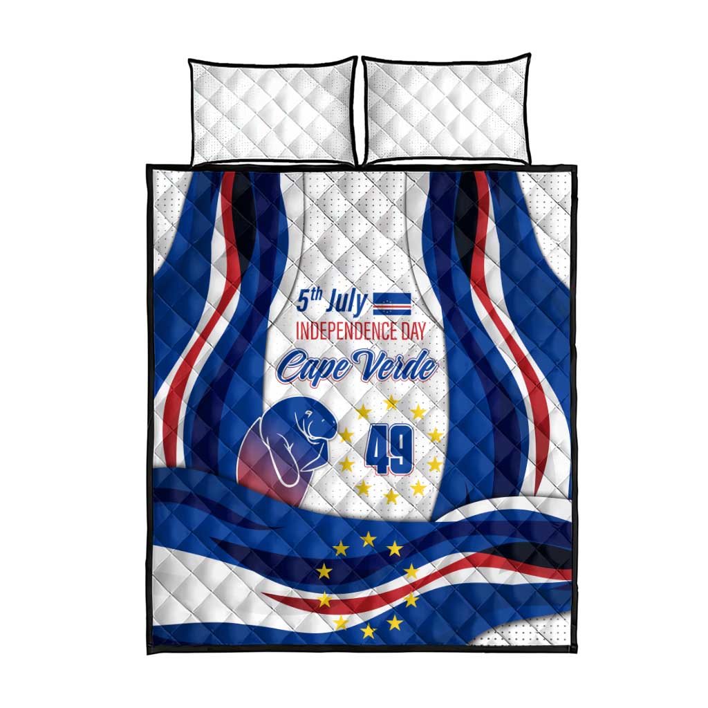 Cape Verde Quilt Bed Set with Independence Day 5th July Flag Celebration Spirit