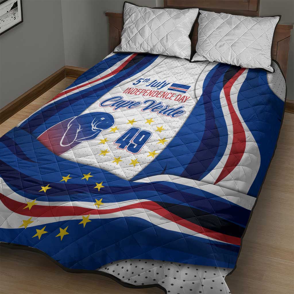 Cape Verde Quilt Bed Set with Independence Day 5th July Flag Celebration Spirit