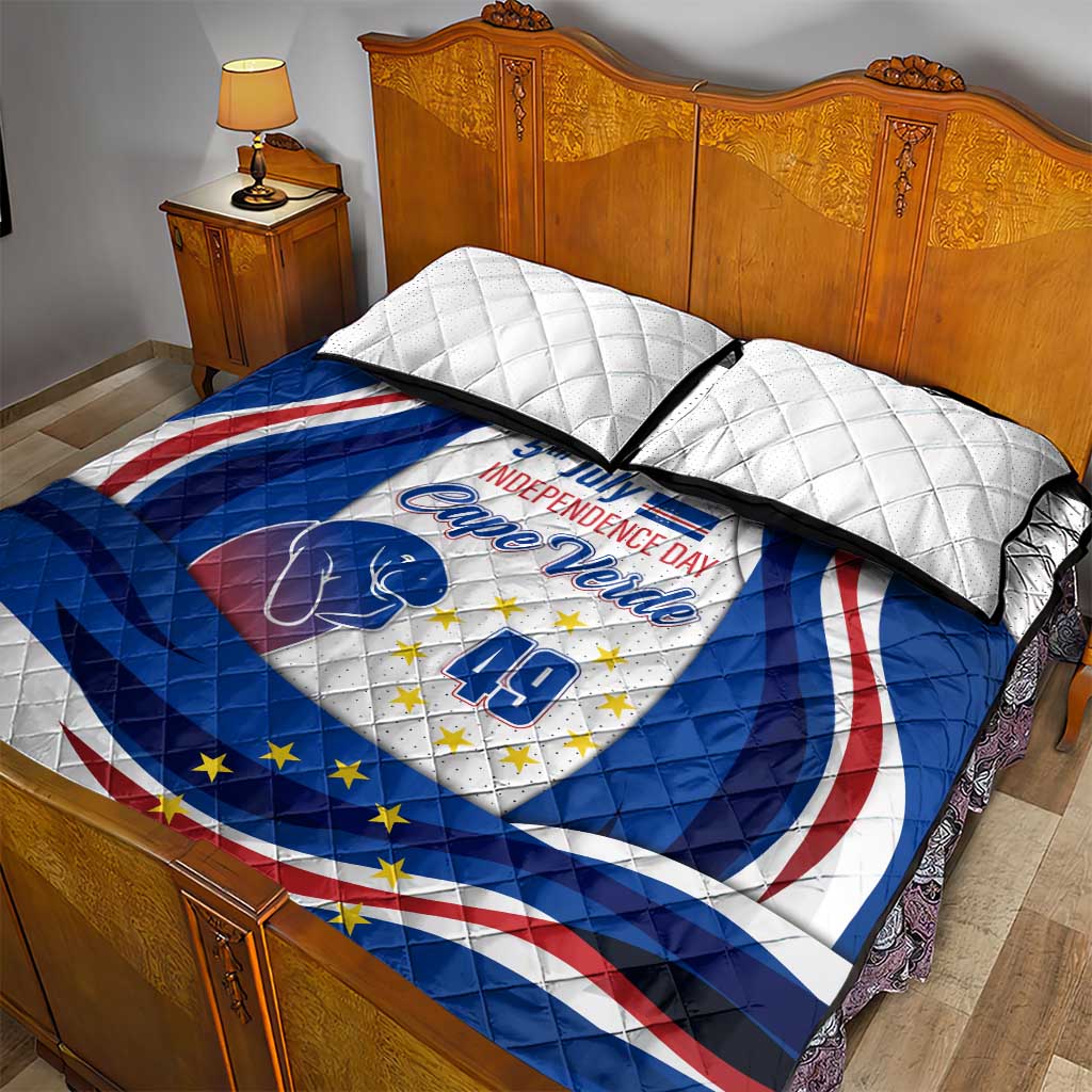 Cape Verde Quilt Bed Set with Independence Day 5th July Flag Celebration Spirit