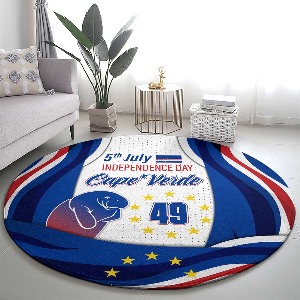Cape Verde Round Carpet with Independence Day 5th July Flag Celebration Spirit