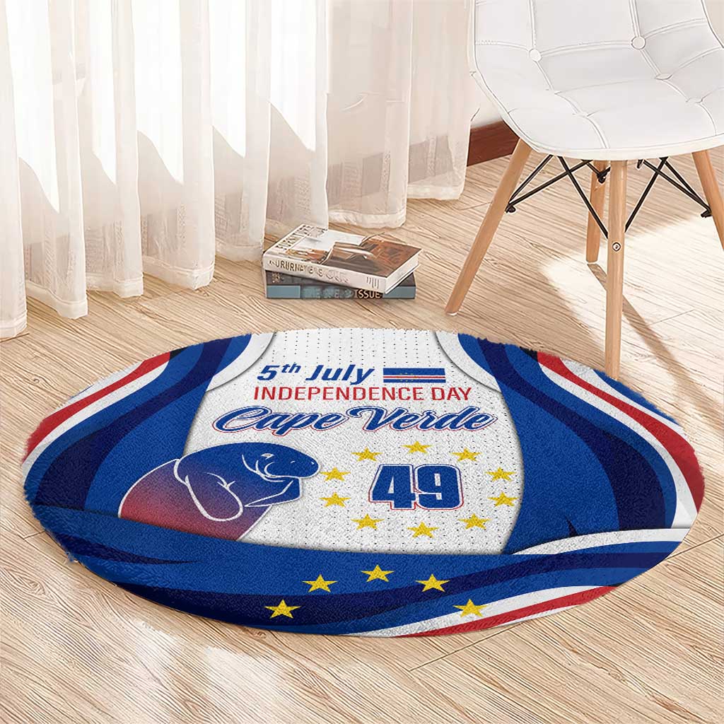 Cape Verde Round Carpet with Independence Day 5th July Flag Celebration Spirit