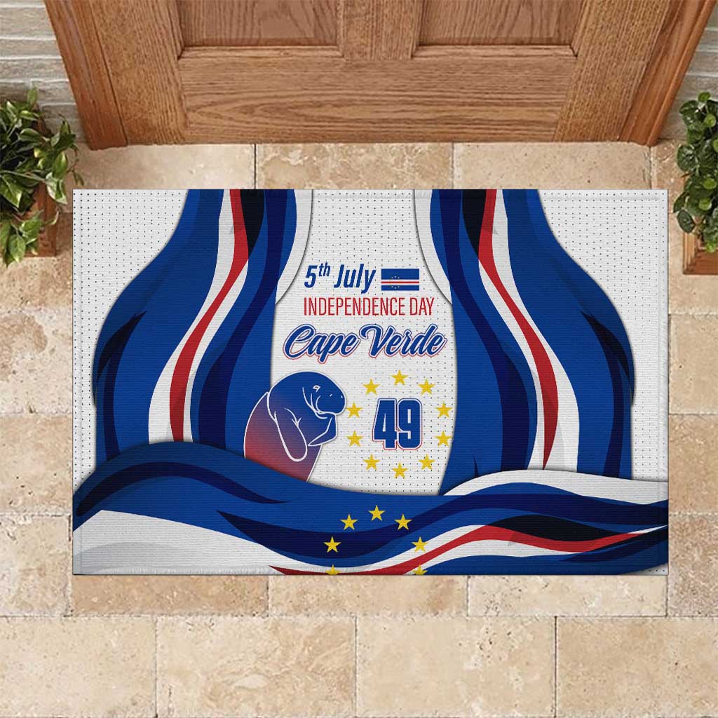Cape Verde Rubber Doormat with Independence Day 5th July Flag Celebration Spirit