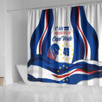 Cape Verde Shower Curtain with Independence Day 5th July Flag Celebration Spirit