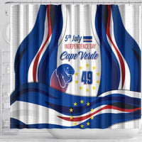 Cape Verde Shower Curtain with Independence Day 5th July Flag Celebration Spirit