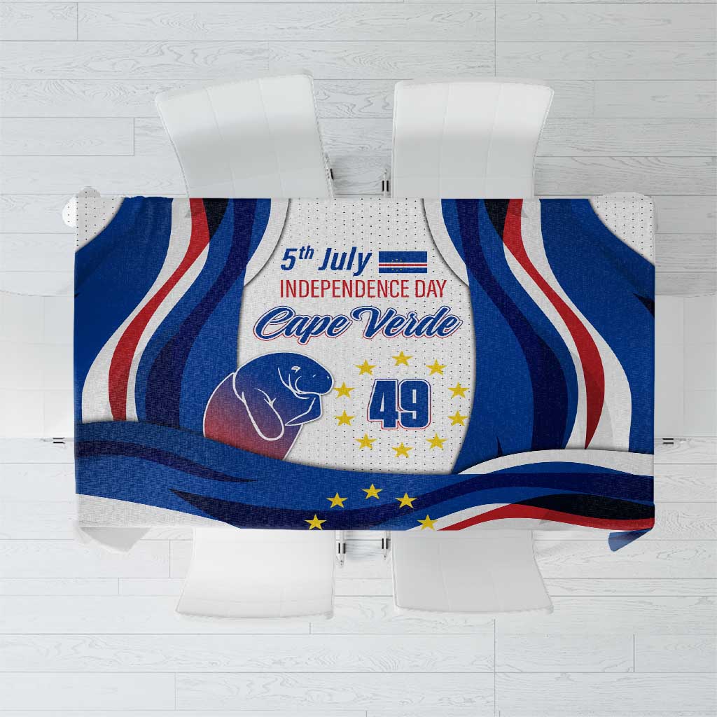 Cape Verde Tablecloth with Independence Day 5th July Flag Celebration Spirit