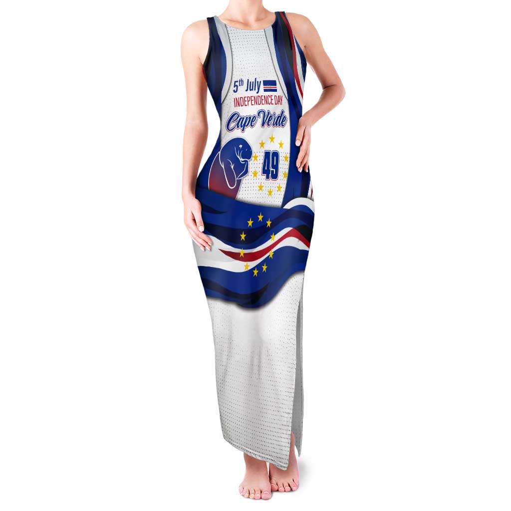 Cape Verde Tank Maxi Dress with Independence Day 5th July Flag Celebration Spirit