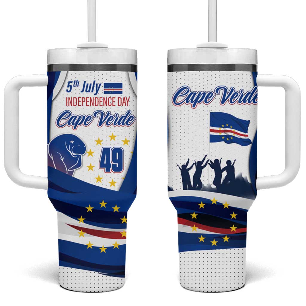 Cape Verde Tumbler With Handle with Independence Day 5th July Flag Celebration Spirit