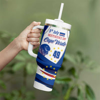 Cape Verde Tumbler With Handle with Independence Day 5th July Flag Celebration Spirit
