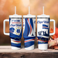 Cape Verde Tumbler With Handle with Independence Day 5th July Flag Celebration Spirit