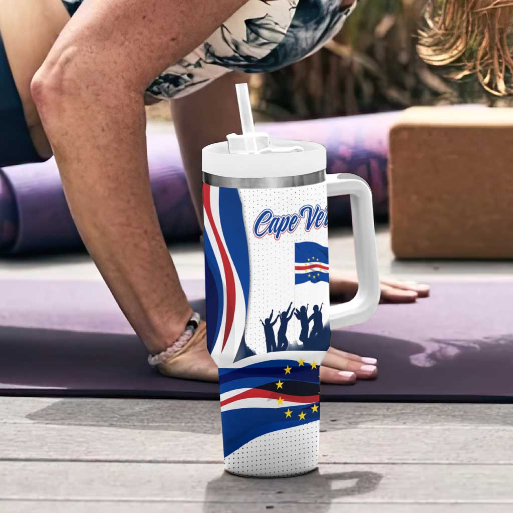 Cape Verde Tumbler With Handle with Independence Day 5th July Flag Celebration Spirit