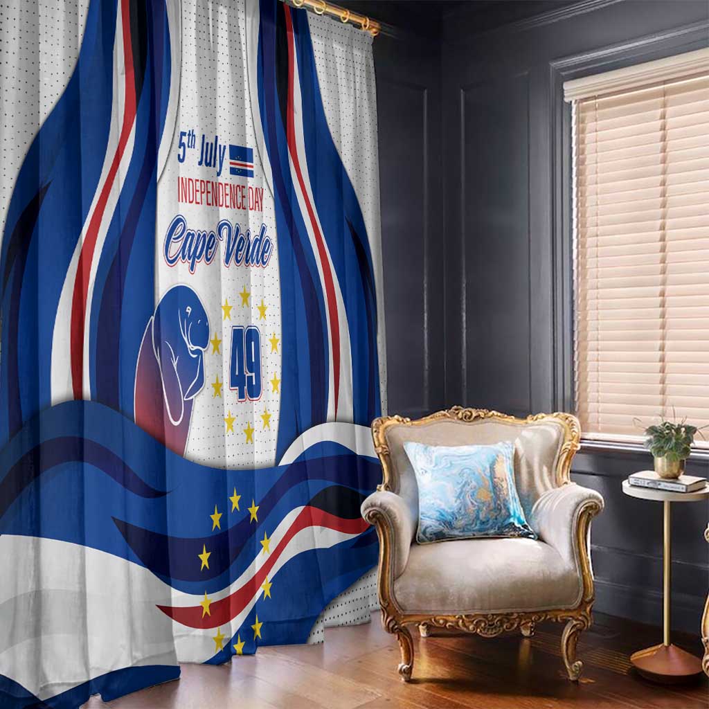 Cape Verde Window Curtain with Independence Day 5th July Flag Celebration Spirit