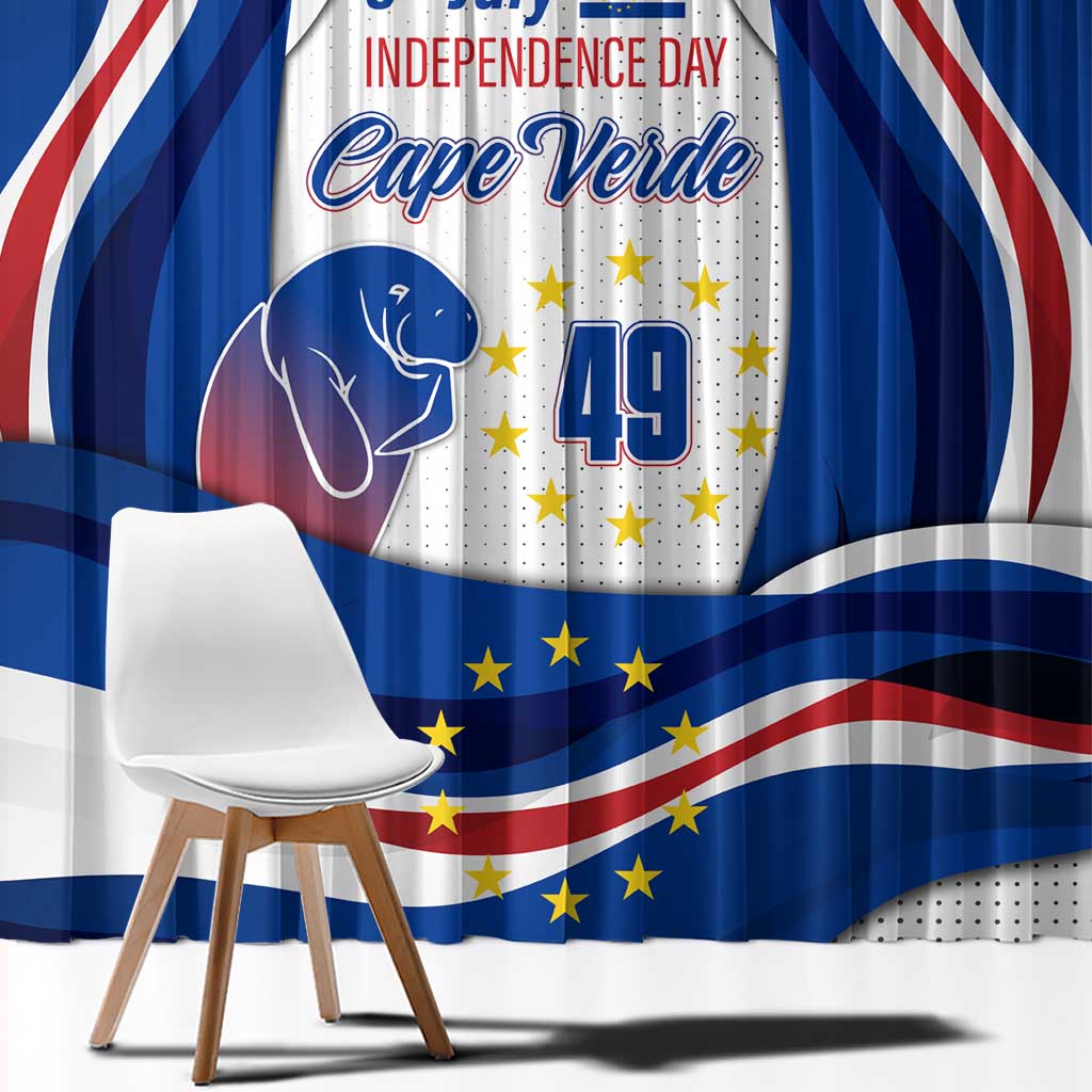Cape Verde Window Curtain with Independence Day 5th July Flag Celebration Spirit