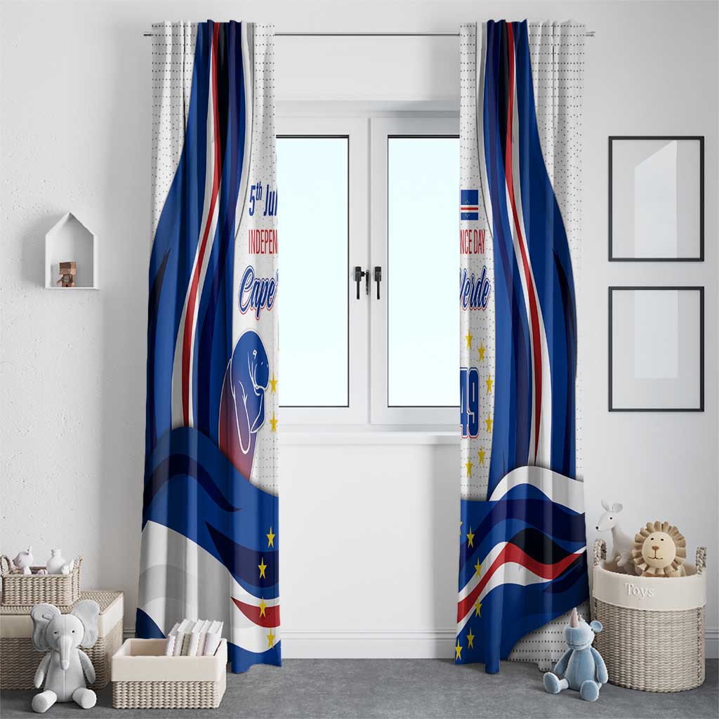 Cape Verde Window Curtain with Independence Day 5th July Flag Celebration Spirit