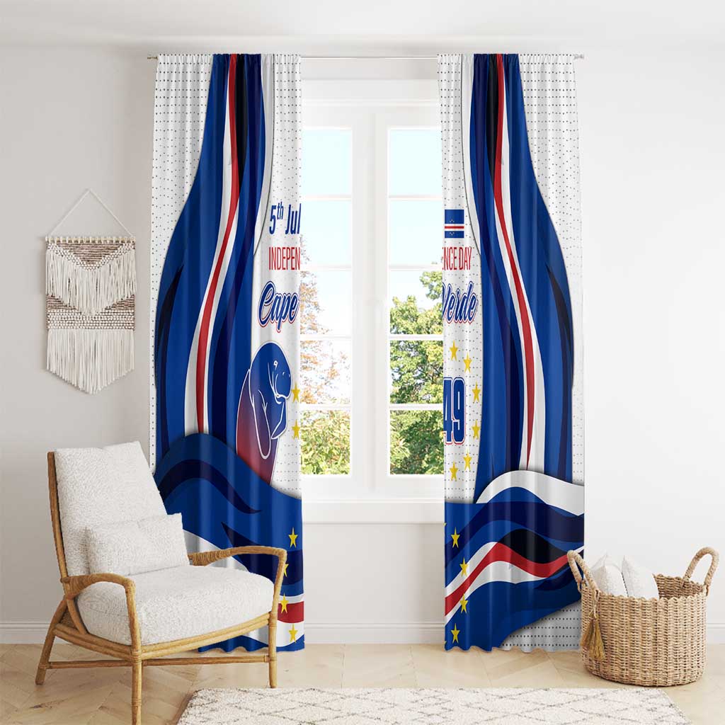 Cape Verde Window Curtain with Independence Day 5th July Flag Celebration Spirit