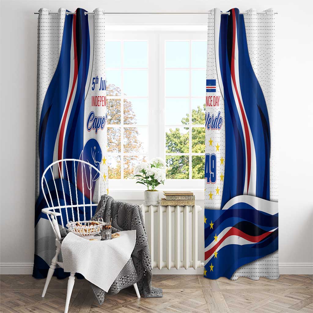 Cape Verde Window Curtain with Independence Day 5th July Flag Celebration Spirit