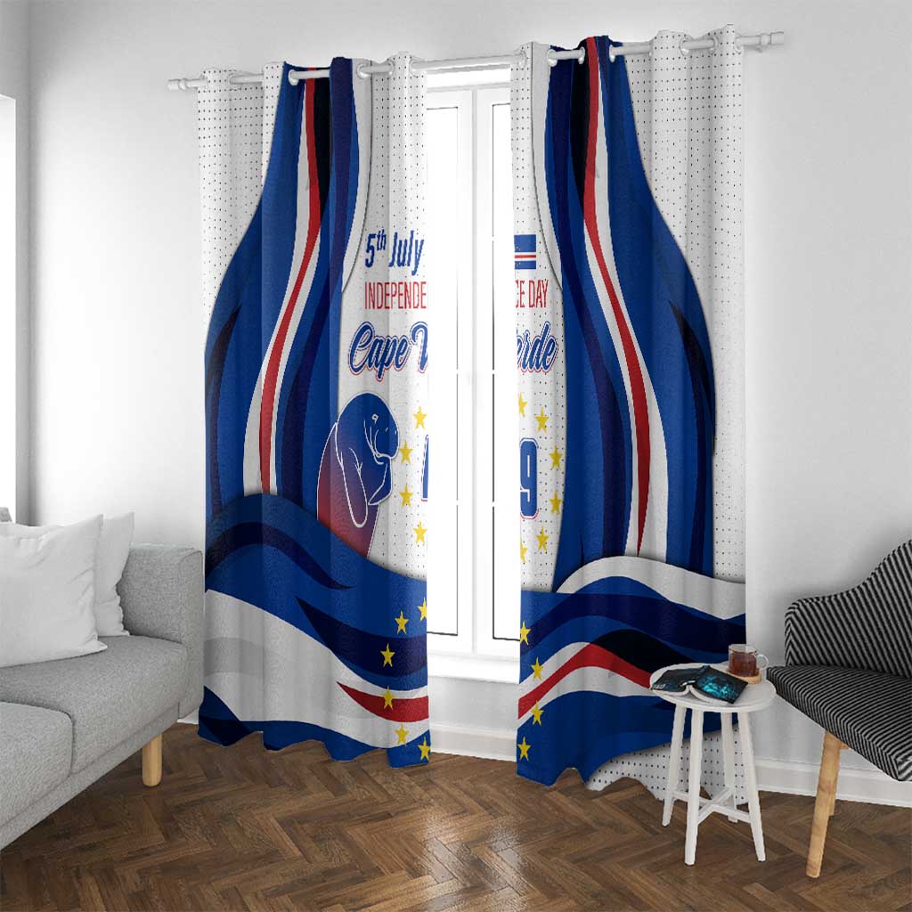 Cape Verde Window Curtain with Independence Day 5th July Flag Celebration Spirit