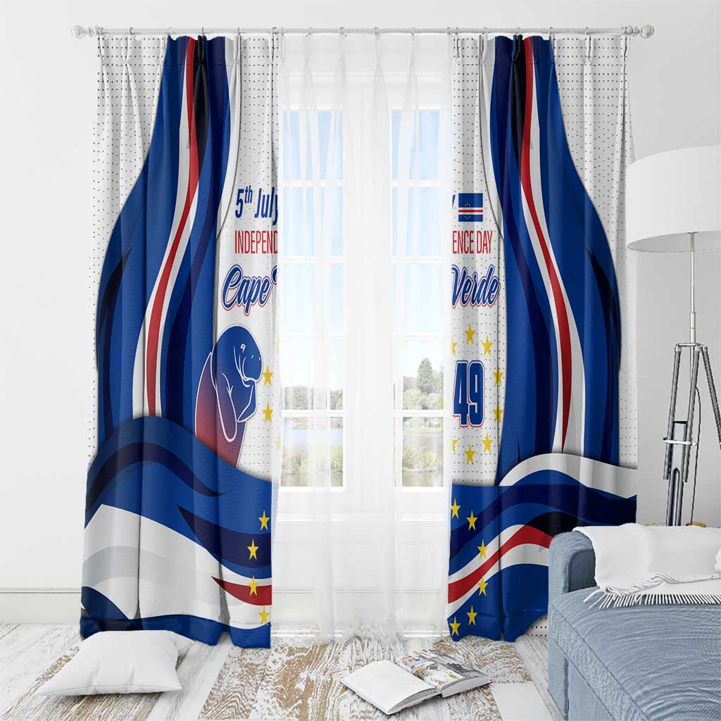 Cape Verde Window Curtain with Independence Day 5th July Flag Celebration Spirit