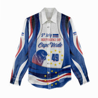 Cape Verde Women Casual Shirt with Independence Day 5th July Flag Celebration Spirit