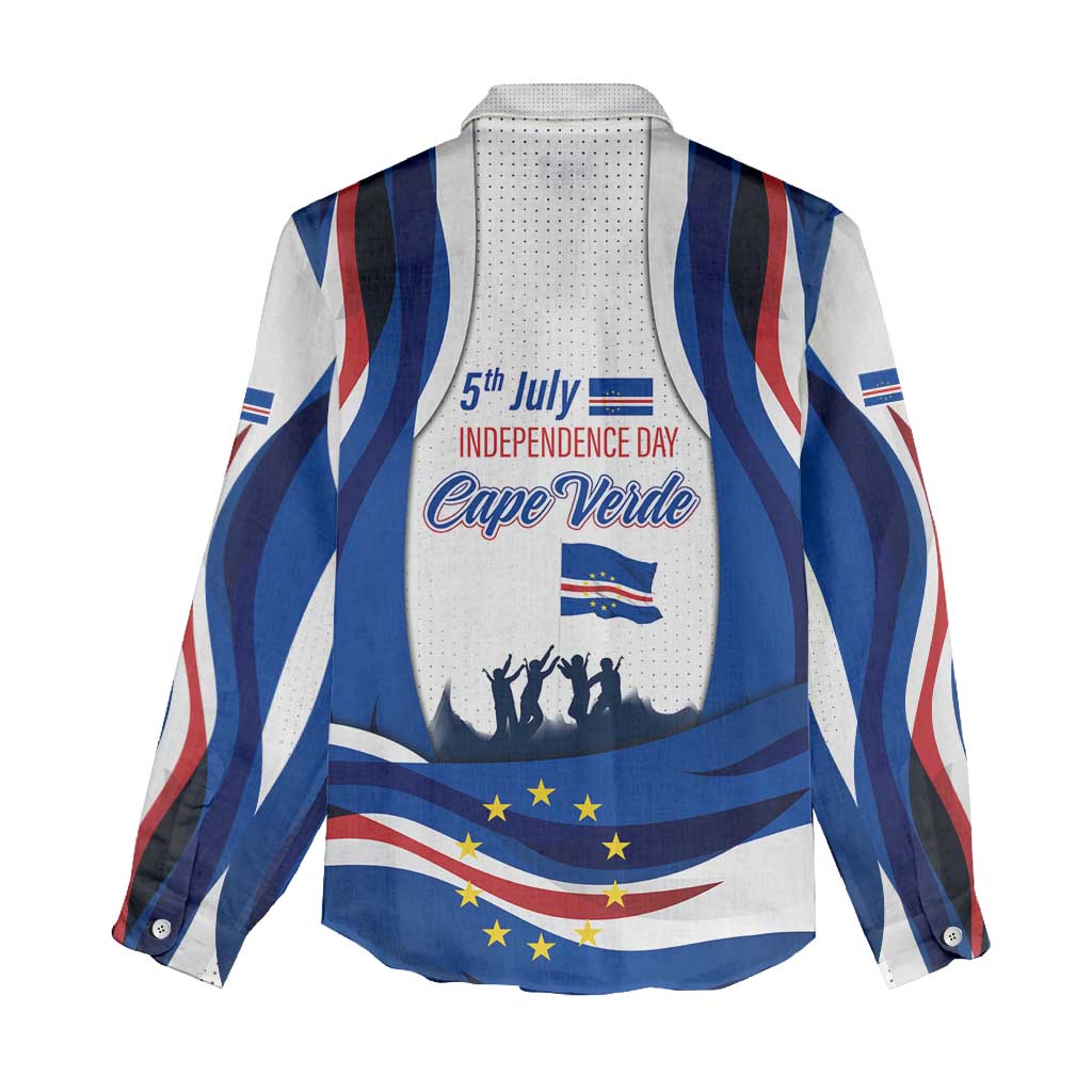 Cape Verde Women Casual Shirt with Independence Day 5th July Flag Celebration Spirit