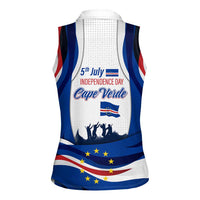 Cape Verde Women Sleeveless Polo Shirt with Independence Day 5th July Flag Celebration Spirit