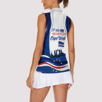 Cape Verde Women Sleeveless Polo Shirt with Independence Day 5th July Flag Celebration Spirit