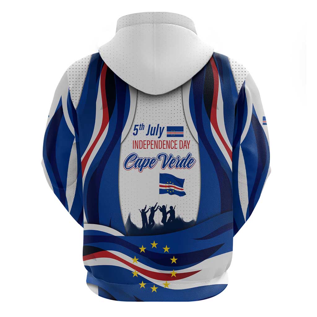 Cape Verde Zip Hoodie with Independence Day 5th July Flag Celebration Spirit