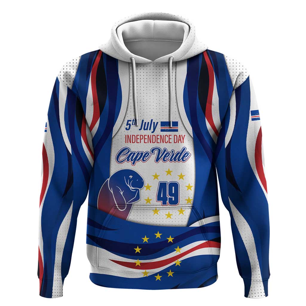Cape Verde Zip Hoodie with Independence Day 5th July Flag Celebration Spirit