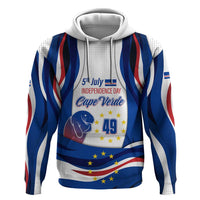 Cape Verde Zip Hoodie with Independence Day 5th July Flag Celebration Spirit