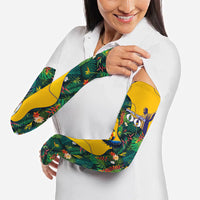 Personalized Brazil Soccer Arm Sleeves Toucan Football Mascot - Christ the Redeemer - Tropical Floral