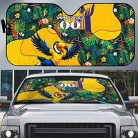 Personalized Brazil Soccer Auto Sun Shade Toucan Football Mascot - Christ the Redeemer - Tropical Floral