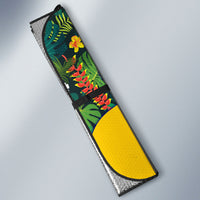 Personalized Brazil Soccer Auto Sun Shade Toucan Football Mascot - Christ the Redeemer - Tropical Floral