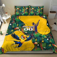 Personalized Brazil Soccer Bedding Set Toucan Football Mascot - Christ the Redeemer - Tropical Floral