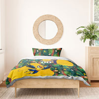 Personalized Brazil Soccer Bedding Set Toucan Football Mascot - Christ the Redeemer - Tropical Floral