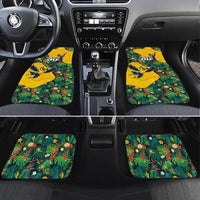 Personalized Brazil Soccer Car Mats Toucan Football Mascot - Christ the Redeemer - Tropical Floral